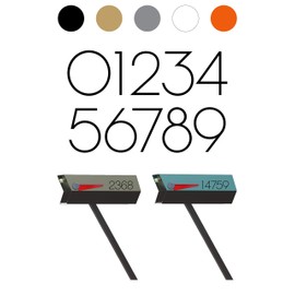 modbox USA Modern Mailbox Address Numbers in Chalet Style Font, Custom Cut to Order, Set of 2 (Paris)