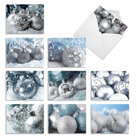 The Best Card Company - Box of 10 Christmas Cards Blank - Assorted Santa, Orn...