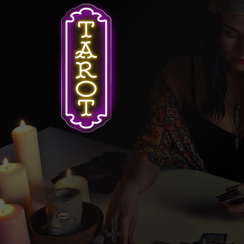 Tarot Neon Sign for Psychic Shop Fortune Teller Spiritual Decor-Purple
