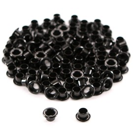 [100 Pack] HolsterSmith Black Coated Eyelets - (#8-6 Length) - (1/4 in. Diameter) - (USA Made) - Rivets for DIY Kydex Holsters, Leather Shoes, and Canvas Cloth