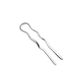 Twist Stick Hair Fork, Wavy U Shaped Hair Pin Clip for Spiral Updo and Bun, Fashion Flexible Durable Styling Hair Accessories for Women (Silvery, One size)