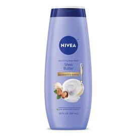 NIVEA Nourishing Shea Butter Body Wash with Nourishing Serum, Moisturizing Body Wash for Women, Enriched Provitamin B5 and Vitamin E, 20 Fl Oz Bottle