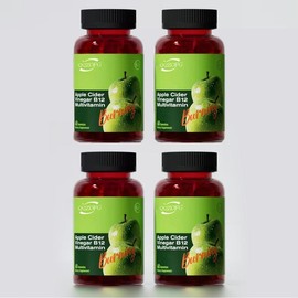 Apple Cider Vinegar Gummies Formulated to Support Normal Energy Levels & Gut Health - Supports Digestion, Detox & Cleansing - ACV Gummies W/VITB12 Dietary Edible Fitness Healthcare Vitamin Supplement Organic Bathroom:_4 pcs