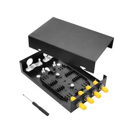 PNGKNYOCN 4 Ports Fiber Optical Terminal Junction Box,ST Wall Mount Fiber Optic Junction Iron Box with 4 ST Connectors for Small Control Boxes