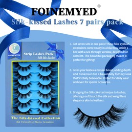 7 Pairs Strip lashes Multipack Mink Lashes 6D Volume Fluffy False Eyelashes Wispy Lashes Faux Mink Lashes Cat eye look Fake Eyelashes by FOINEMYED