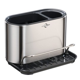 Küchenprofi Primus Washing Station | Rustproof Stainless Steel | Organiser with Handle for Sponge and Sponge Cloth | Drip Tray | Washing Up Brushes and Sponge Holder