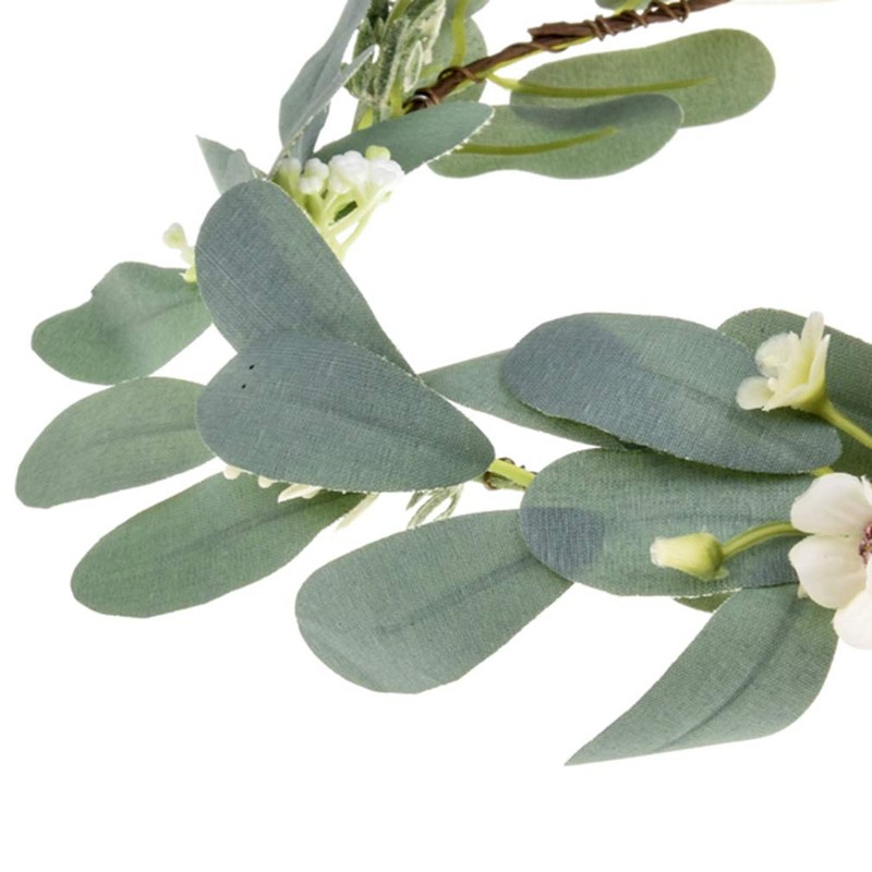 Small Flower Crown Headband Boho Bridal Flower Wreath Eucalyptus Green