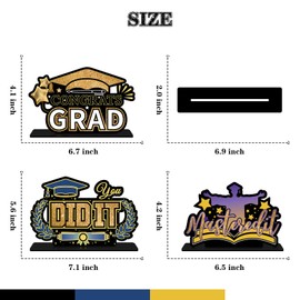 INNORU Graduation Table Centerpieces Set, Acrylic Mastered It Graduation Table Topper Centerpieces You Did It Table Sign Congrats Grad Party Decorations Set of 3