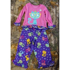 Komar Kids long sleeve pink Smart Thinking top&purple pant 2-pc pajamas set, 2T