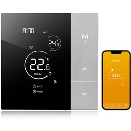 Beok Intelligent WiFi Thermostat für Gasheizkessel, Thermostat Heizung Digital Raumthermostat für Home Gasheizung Ausrüstung, Kompatibel mit Tuya Smart Life/Google Home/Alexa, Max. 3A TGP508WIFI-WPB