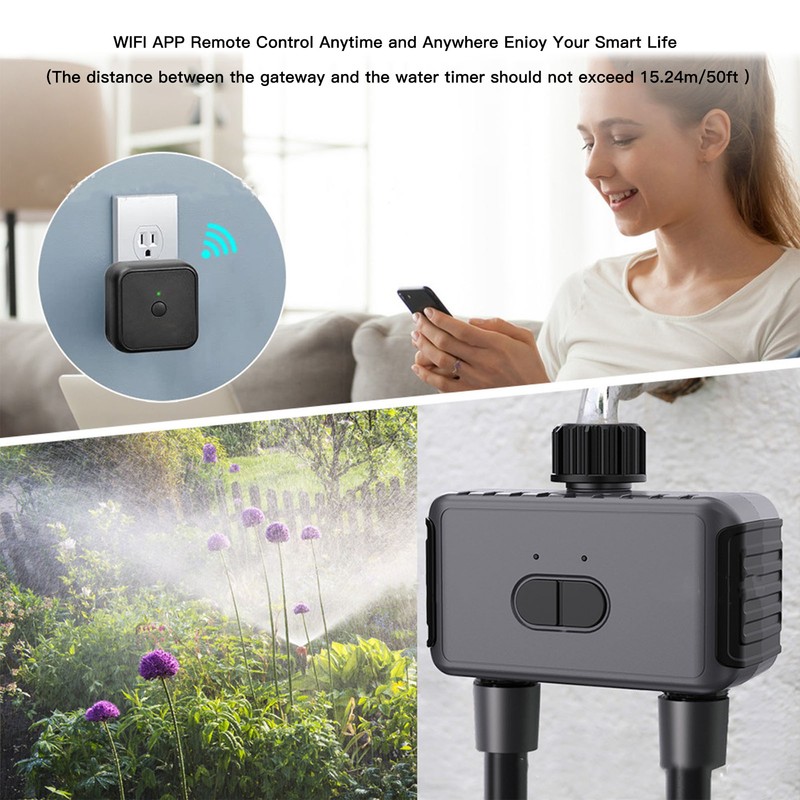 Smart Water Timer 2 Outlets WiFi Sprinkler Hose Timer with