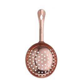 HENDI Cocktail Strainer, Julep, BarUp, for Straining Ice, Fruits and Spices, with Handle, Strainer, Strainer, Polished Design, Strainer, 160 x 75 x (H) 20 mm, Stainless Steel, Copper-Plated