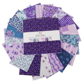 40Pcs 10" x 10" DIY Cotton Fabric, Squares Bundles Patchwork, Pre - Cut Quilt Charm Pack, DIY Sewing Quarters Bundle, Quilting Fabric - Floral Fusion