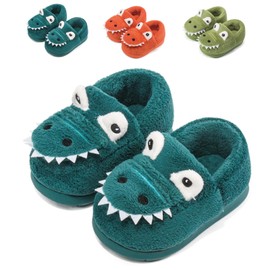 Fadezar Boys Girls Cute Slippers Winter Warm Dinosaur Slippers Slip on Novelty Slippers for Toddler Kids 63 Blue 8/8.5 UK Child (Label Size 180)