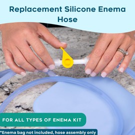 Replacement Silicone Enema Hose Tube - Reusable for Coffee & Water Colon Cleanse. 6.75 Foot Long Silicone Hose, 5 Tips Included. Detox for Men and Women