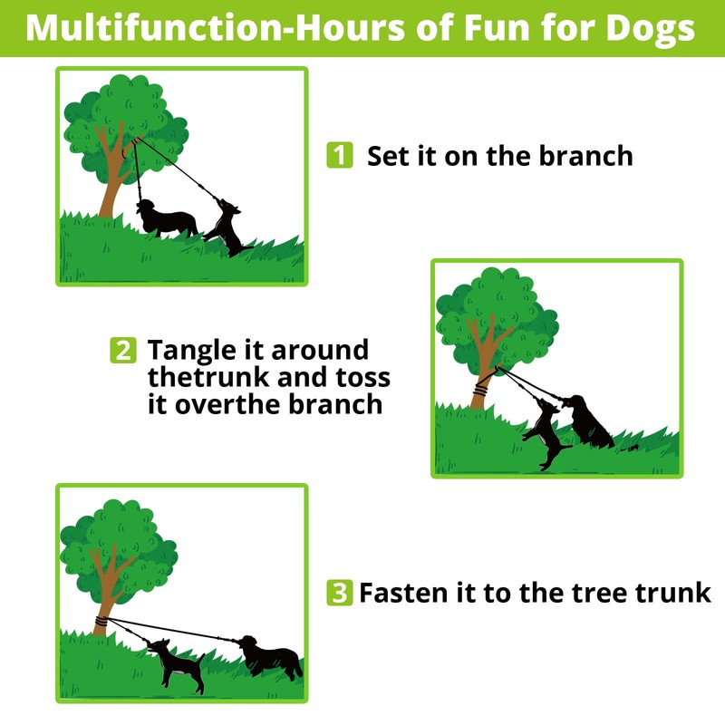 HOKINETY Dog Hanging Bungee Tug Toy for Two Dogs: Interactive