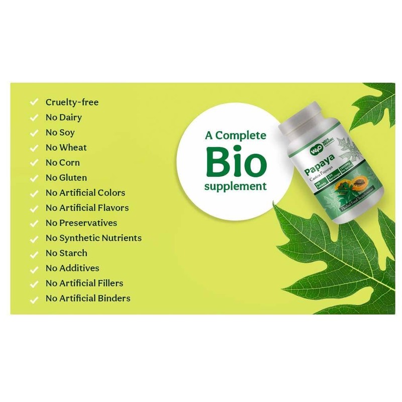 WAY 4 ORGANIC W4O Papaya Leaf Extract Capsules (Tablets) -