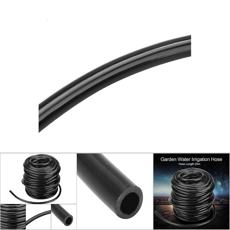 Haofy Garden Irrigation Hose, PVC Plastic, 4mm x 7mm, Black,