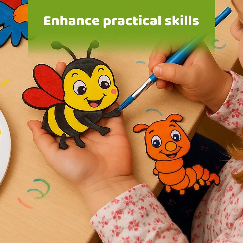 24 Pcs DIY Wooden Craft Shapes Set, Suitable for Party