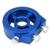 Blue Aluminum Universal Oil Filter Temperature Cooler Gauge Sandwich Plate