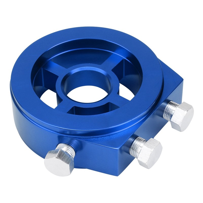 Blue Aluminum Universal Oil Filter Temperature Cooler Gauge Sandwich Plate