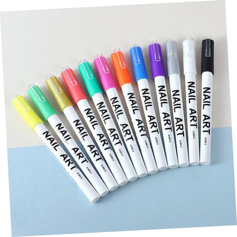 FOMIYES Nail Art Pen Set 12pcs 3d Manicure Paint Pens