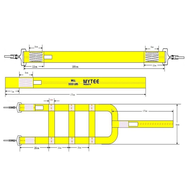 Mytee Products Tow Dolly Wheel Net Basket Strap w/Snap Hooks