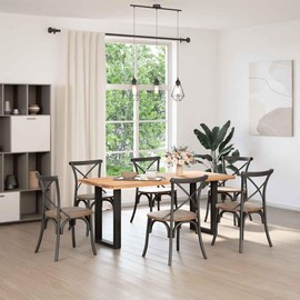 vidaXL coffee table legs - u-shaped/black steel/adjustable height/sturdy square design/modern geometric look/living room dining use/with screws and pre-drilled holes