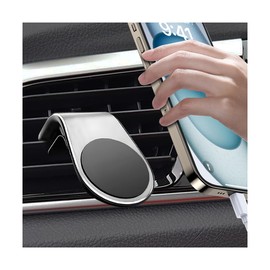 Zpana Strong Magnetic Car Phone Holder, Air Vent 360° Rotatable Adjustable Cellphone Mount, L Type Automotive Smartphone Navigation Bracket, Universal for SUV, Sedan, Truck (Silver)