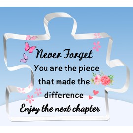 TTOVEN Leaving Gifts for Colleagues Women Thank You Gifts Retirement Leaving Gifts New Job Gifts for Colleagues Friend Nurses Teacher Women Acrylic Puzzle Plaque -Enjoy the Next Chapter