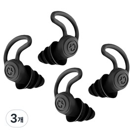 DK1 Modern Noise-Canceling Earplugs Black 1.7 x 1.4 cm, 3-pack, 4-pack / 디케이원 모던한 소음방지 귀마개 블랙 1.7 x 1.4 cm, 3개, 4개입