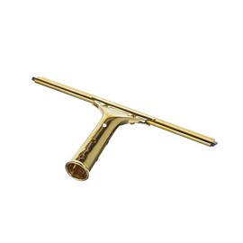 Unger Commercial GoldenClip® Brass Window Squeegee, 10" (25 cm), Case of 10 – Classic Brass Squeegee with ErgoTec® Soft Rubber and Screw Lock GS250
