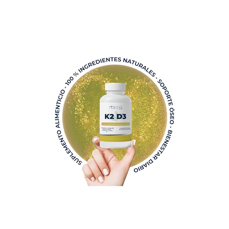 NAIMA K2 D3, 360 Cápsulas | Suplemento Alimenticio 100% Puro