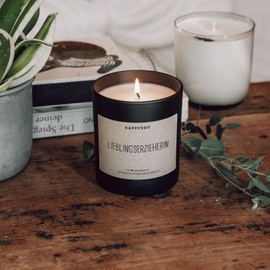 Geschenk Erzieherin Duftkerze im Glas mit Spruch aus Soja - natürlich handgemacht nachhaltig - persönliche schöne Geschenkidee beste Lieblingserzieherin Danke sagen Dankeschön liebe Worte