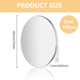 WEBEEDY 100 PCS Stainless Steel Disc Stainless Steel Circular Plate Disc Blank Metal Strike Flat Round Plate for Crafts Metal Stamping and Jewelry Making(19x1.3 mm/0.75x0.05 Inch)