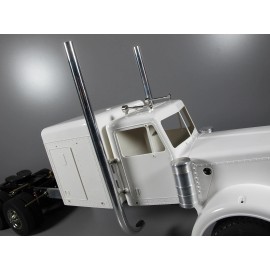 Tamiya L&R Exhaust L Pipe Stack + Mounting Plate Tamiya RC 1/14 King Grand Hauler Truck