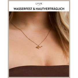 LUUK LIFESTYLE Delicate Necklace with Pendant Made of Waterproof Stainless Steel, Gift for Women, Modern Jewellery Design, in Silver, Gold and Rose, Stainless Steel