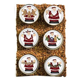Set of 6 Christmas Santa Decorative Pushpins for Kitchen Corkboards and Bulletin Boards Handmade Home Decor Thumbtacks