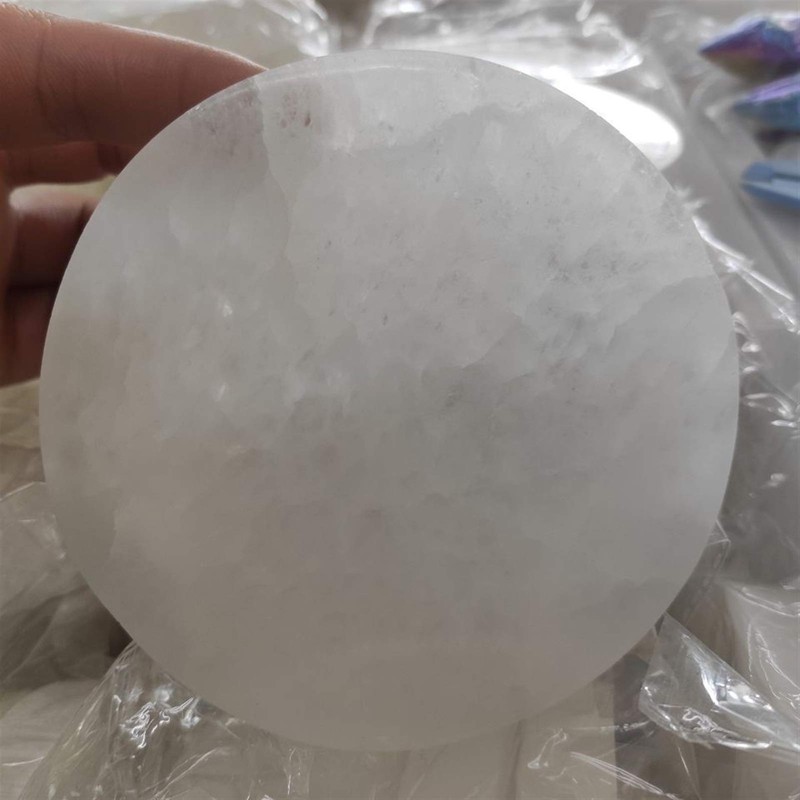 ACEACE 1 piece 8-10 cm natural selenite stone circle disc