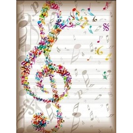 DIY 5D Diamond Painting Kits Colorful Music Notation Paint with Full Drill Round Diamond Art Embroidery Wall Decoration Festival Gift 12x16inch
