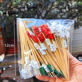 Christmas Cocktail Sticks, 4.7IN Snowflake Snowman Fruit Picks for Christmas Party, Bamboo Cocktail Picks, Christmas Toothpicick for Sandwich, Cocktail, Appetizer, Fruits (Snowflake Snowman)