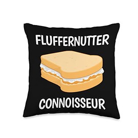 Fluffernutter Gifts & Gear Peanut Butter Sandwich Fluffernutter Connoisseur Throw Pillow, 16x16, Multicolor