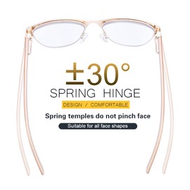 Progressive Multifocus Reading Glasses Computer Blue Light Blocking for Women Men No Line Multifocal Readers with Spring Hinge Anti Glare Reduce Eye Strain Trifocal Full Rim Frame Eyeglasses Eyewear