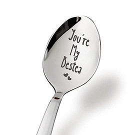 Best Friendship Spoon for Friends Women Girls - Funny Tea Spoon You're My Bestea Spoon Engraved for Tea Lovers - Perfect for Birthday/Valentine/Christmas