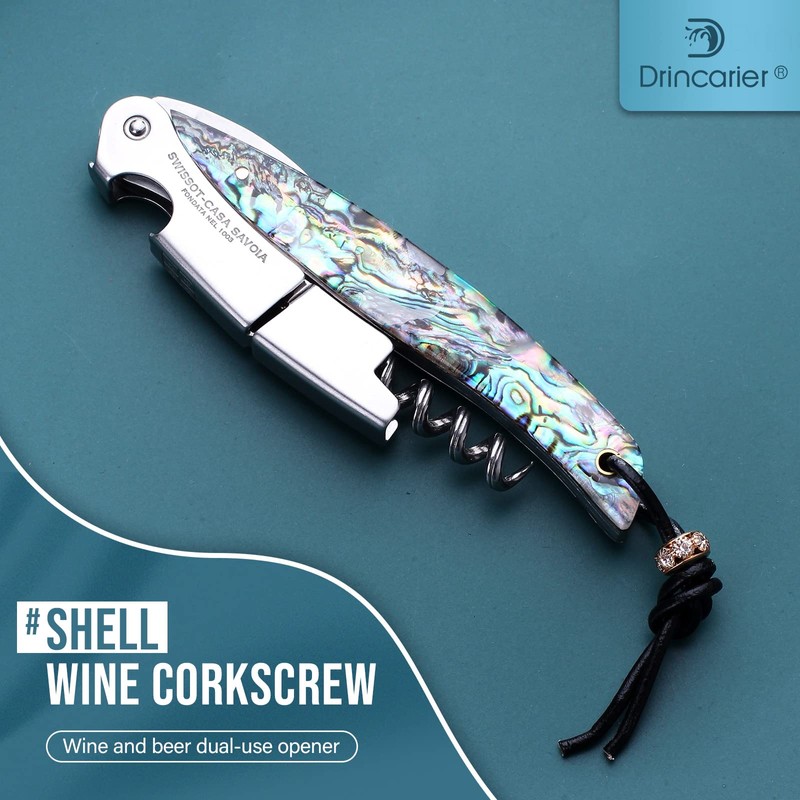 Drincarier Shell Handle Waiter Corkscrews-Wine Openers,Corkscrew Bottle Openers,3-in-1 Wine Key