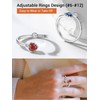 PROSILVER Adjustable Rings 925 Sterling Silver Rings for Women October