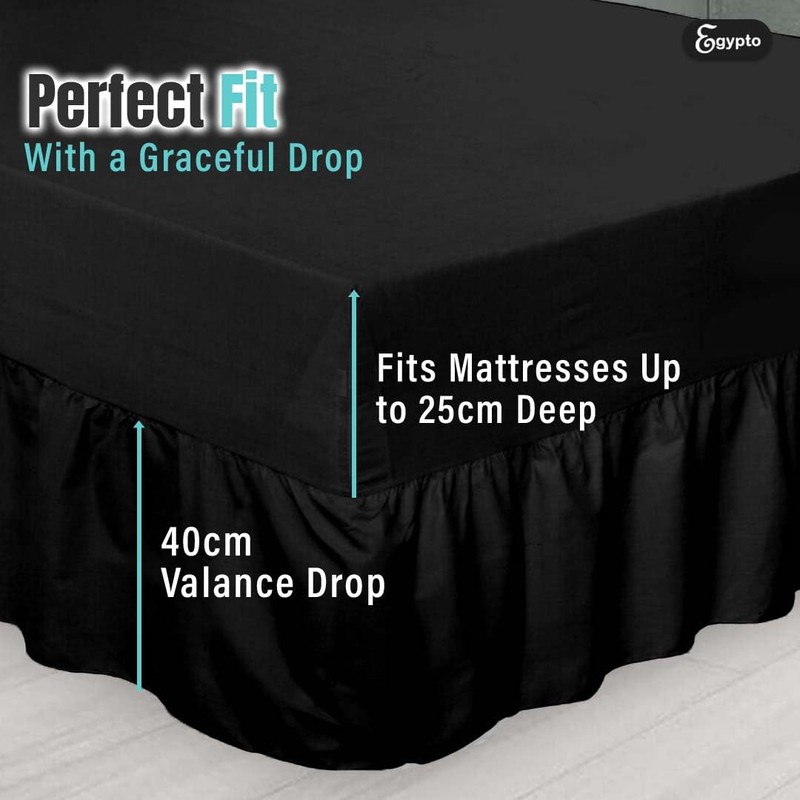 Egypto Plain Dyed Deep Fitted Valance Sheet King Size –