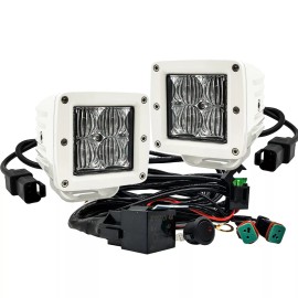 OZ-USA 3" White POD High Intensity LED Dock Deck Lights Flood Beam Marine Boat RV UTV