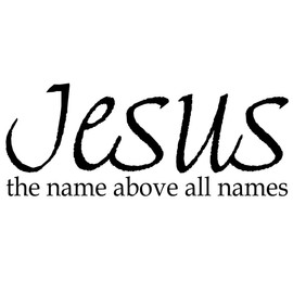 VWAQ Jesus The Name Above All Names, Christian Vinyl Wall Decals Quotes -18091 (12" H X 30" W)