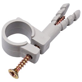 (10 pcs) Grey Plastic Clamps for 16-18 mm Pipes, Hose Hangers, Pipe Clips, Pipe Holders